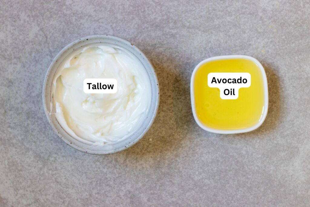 ingredients needed for how to make whipped tallow balm