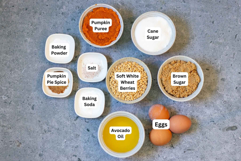 ingredients for healthy pumpkin bread