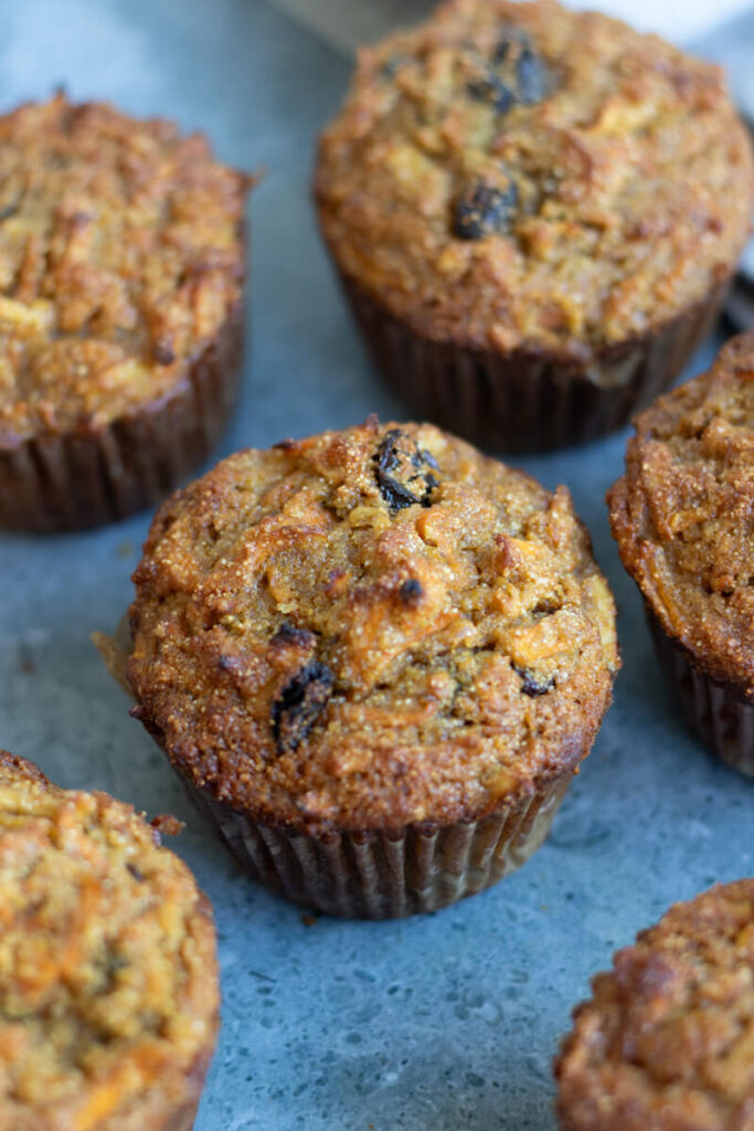 morning glory muffins on a pan