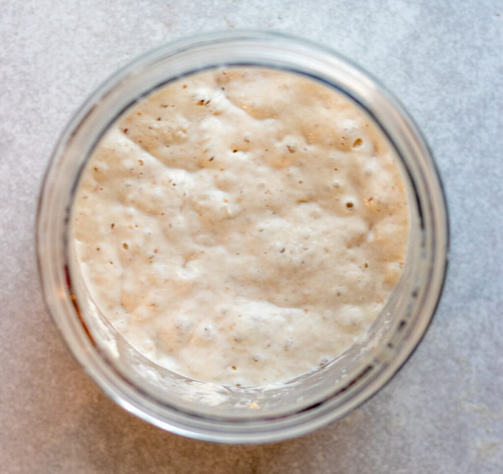 active and bubbly sourdough starter